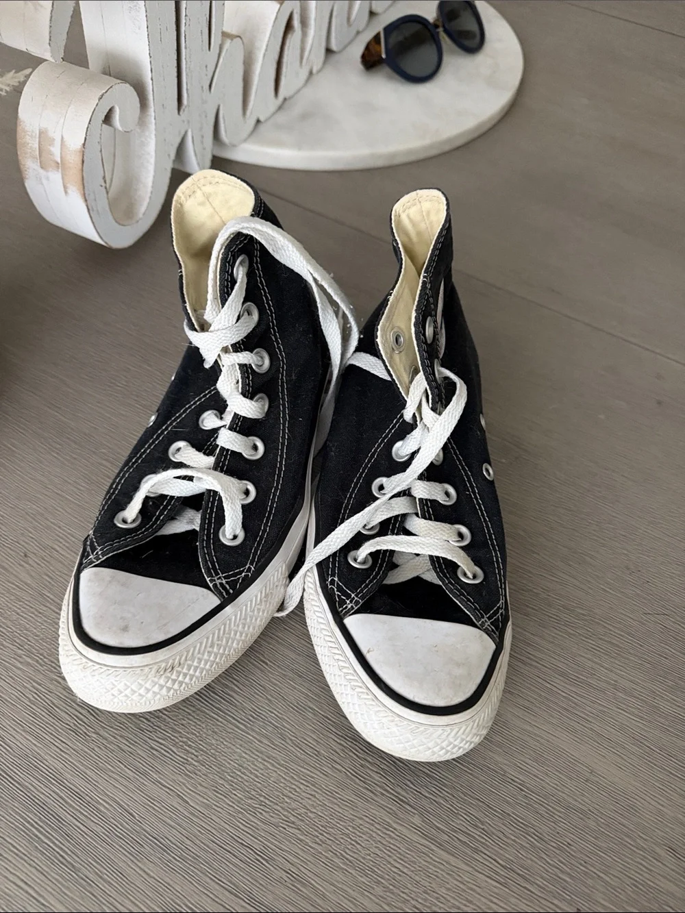Converse Black High Top Kids' Sneakers with White Accents